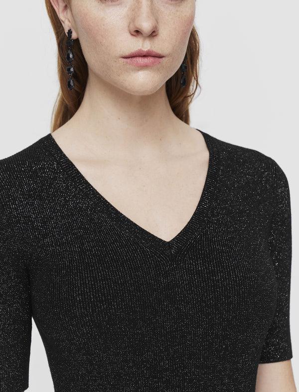 Joseph Domat Pleated Lurex Dress Black