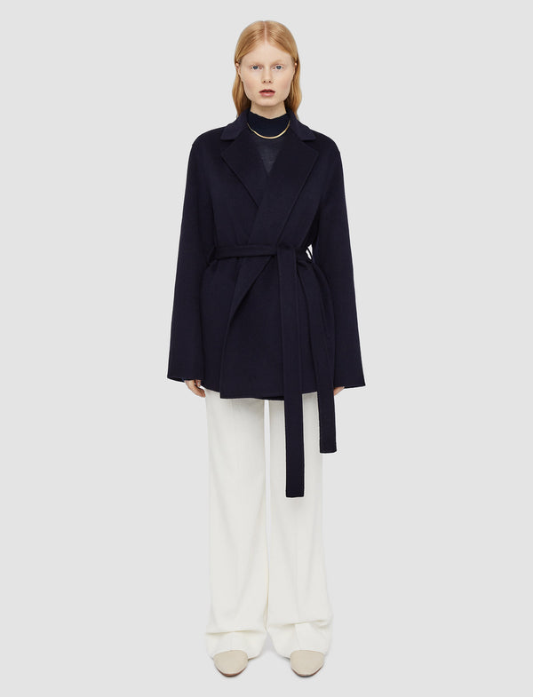 Joseph Double Face Cashmere Cenda Coat Navy