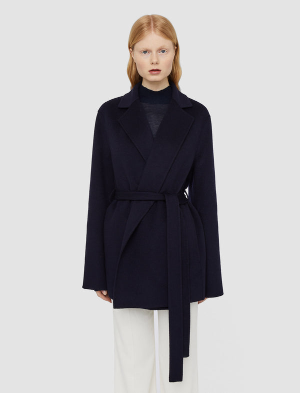 Joseph Double Face Cashmere Cenda Coat Navy