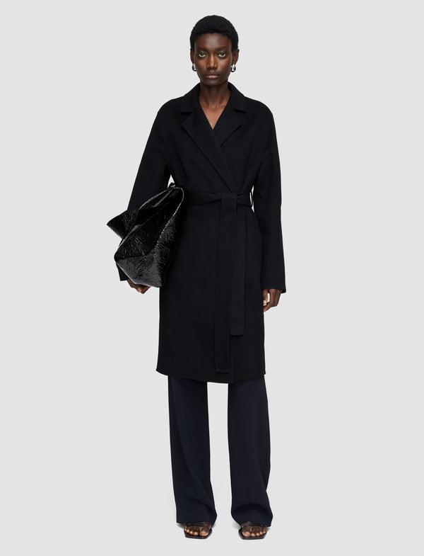 Joseph Double Face Cashmere Cenda Long Coat Black