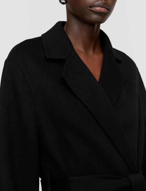 Joseph Double Face Cashmere Cenda Long Coat Black