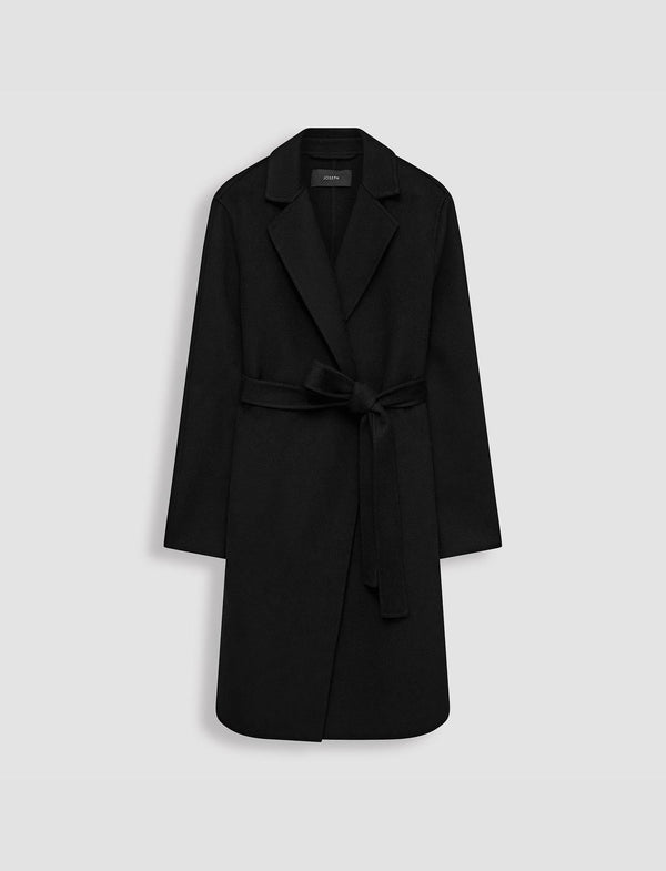 joseph Double Face Cashmere Cenda Long Coat Black