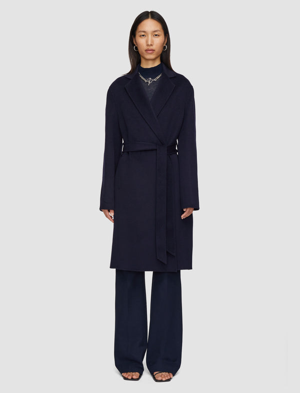 Joseph Double Face Cashmere Cenda Long Coat Navy