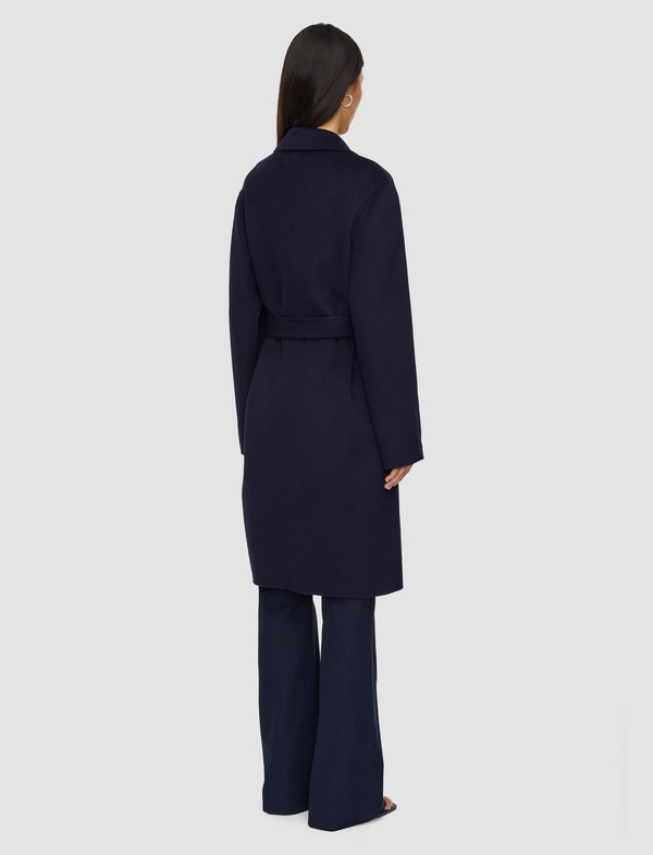 Joseph Double Face Cashmere Cenda Long Coat Navy