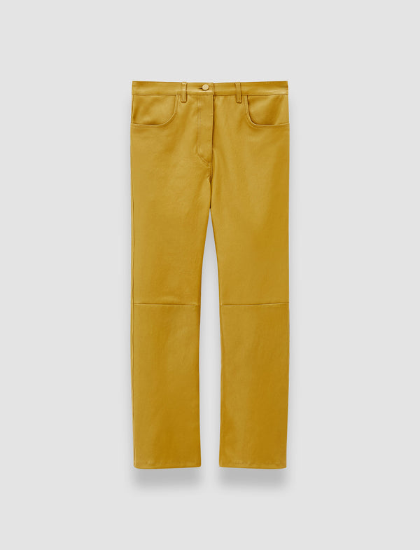 joseph Duke Leather Stretch Trousers Amber