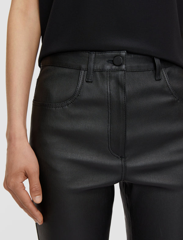 Joseph Duke Leather Stretch Trousers Black
