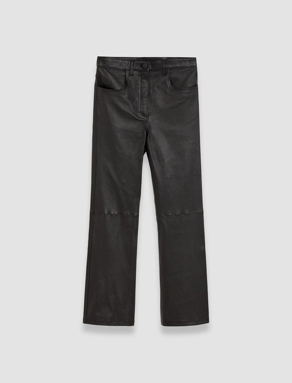 joseph Duke Leather Stretch Trousers Black