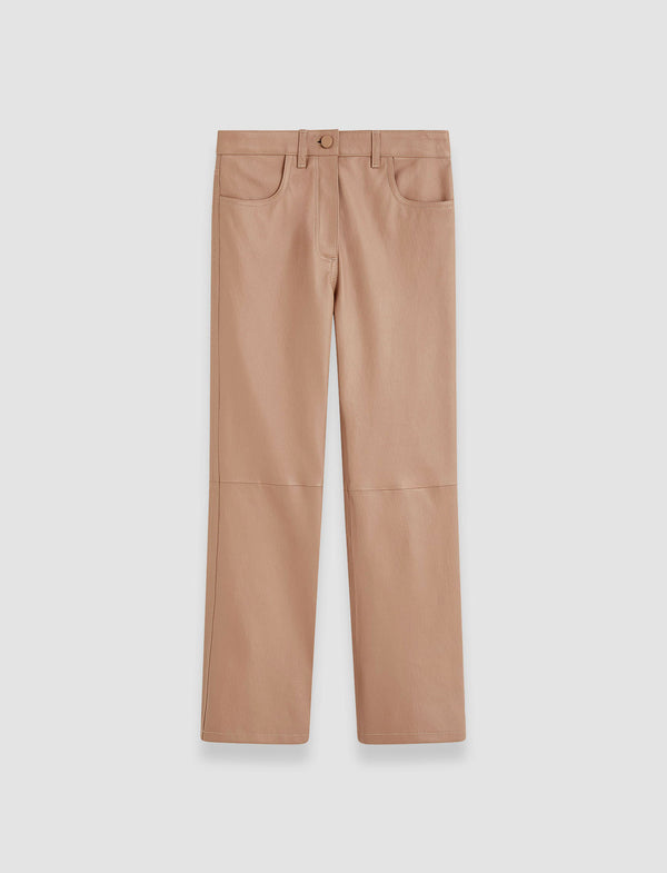 joseph Duke Leather Stretch Trousers Blusher