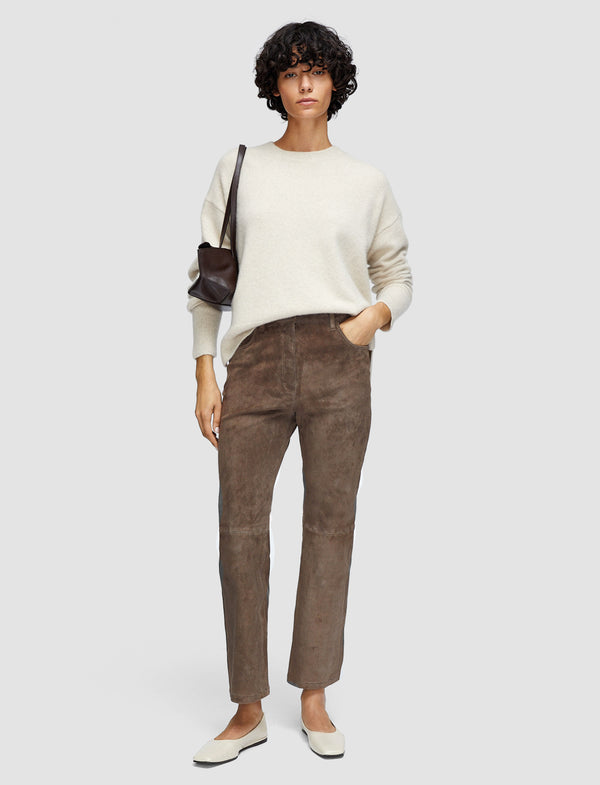 Joseph Duke Suede Stretch Trousers Mushroom