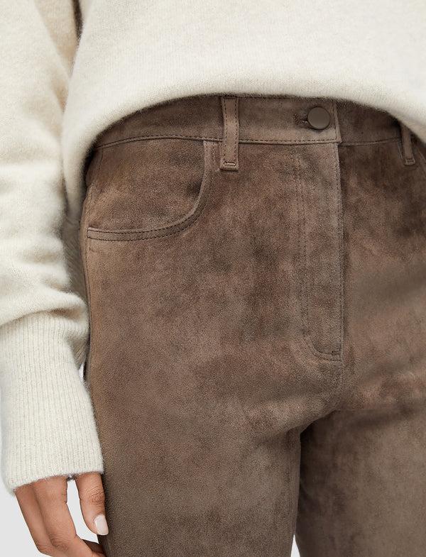 Joseph Duke Suede Stretch Trousers Mushroom