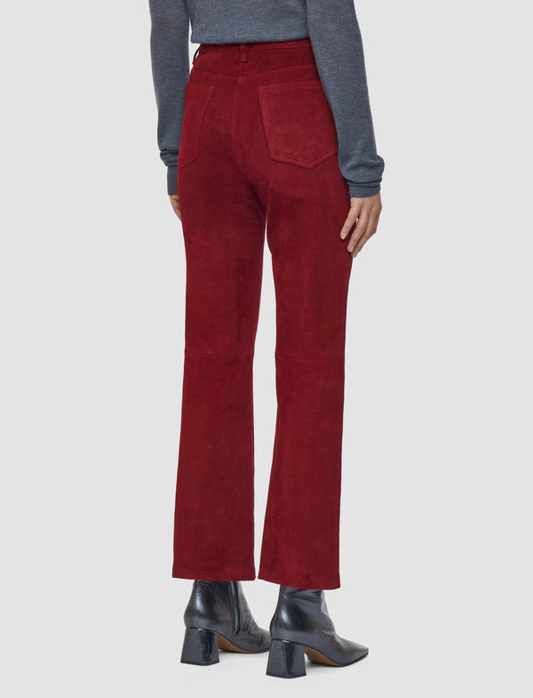 Joseph Duke Suede Stretch Trousers Ruby