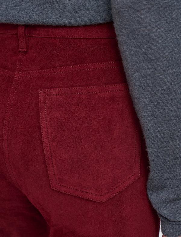 Joseph Duke Suede Stretch Trousers Ruby