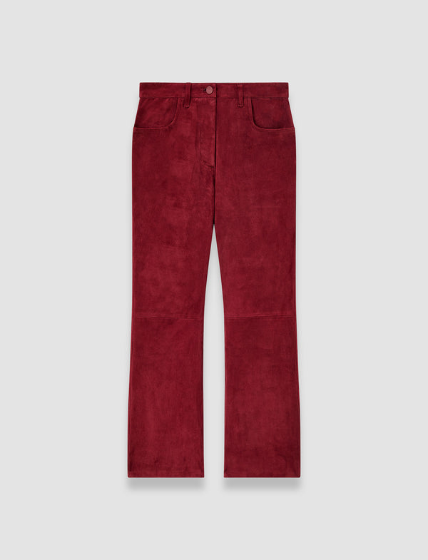joseph Duke Suede Stretch Trousers Ruby