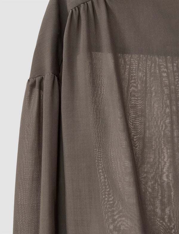 Joseph Emma Sheer Fine Wool Dress Mushroom