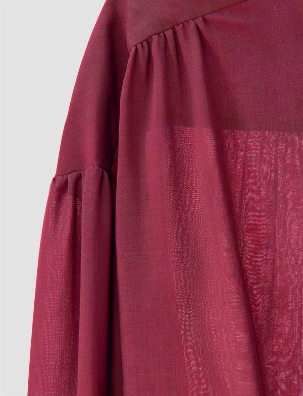 Joseph Emma Sheer Fine Wool Dress Ruby