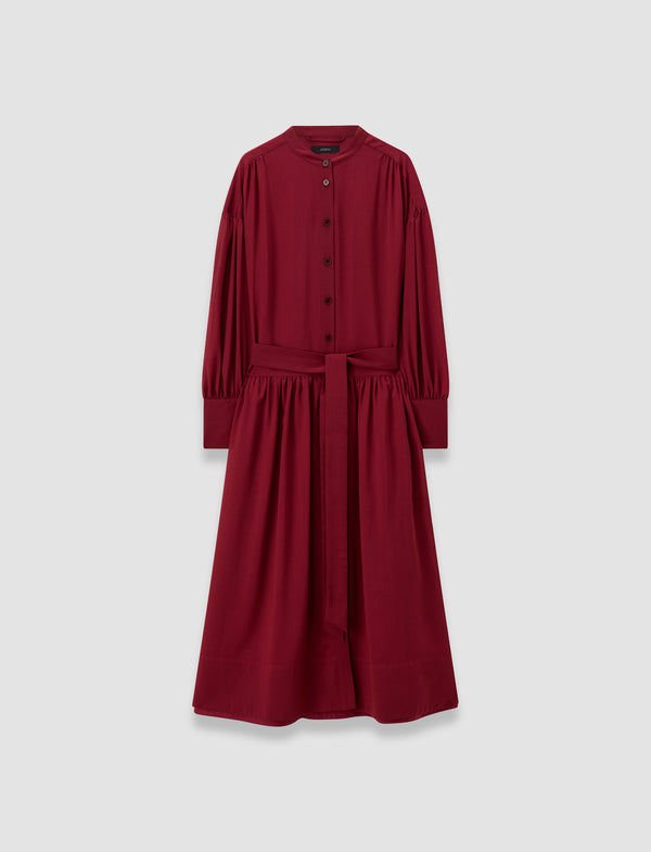 joseph Emma Sheer Fine Wool Dress Ruby