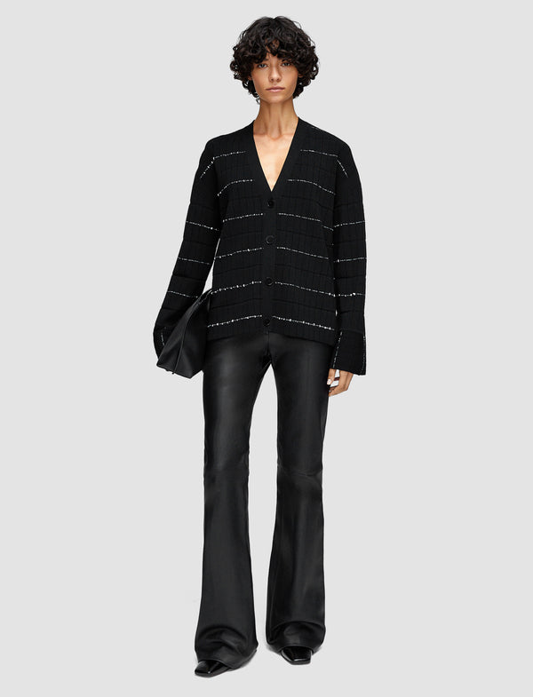 Joseph Fragmented Stripes Cardigan Black/Ivory