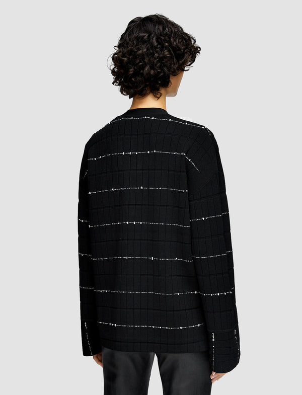 Joseph Fragmented Stripes Cardigan Black/Ivory