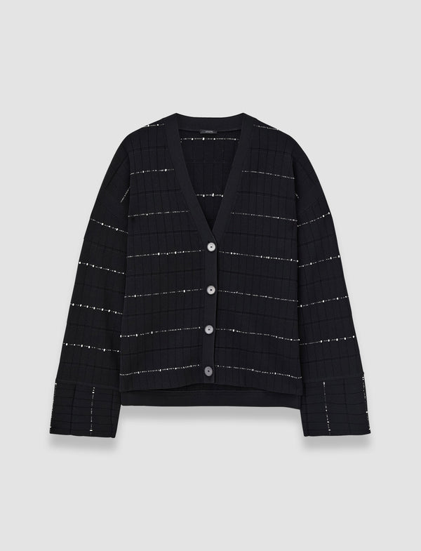 joseph Fragmented Stripes Cardigan Black/Ivory