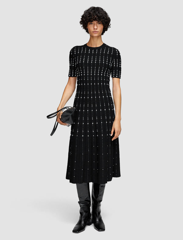 Joseph Fragmented Stripes Dress Black/Ivory
