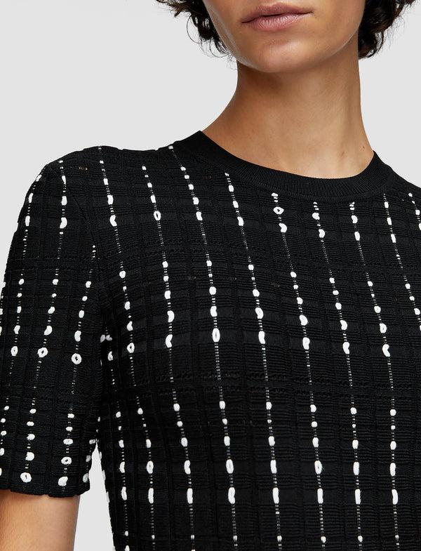 Joseph Fragmented Stripes Dress Black/Ivory