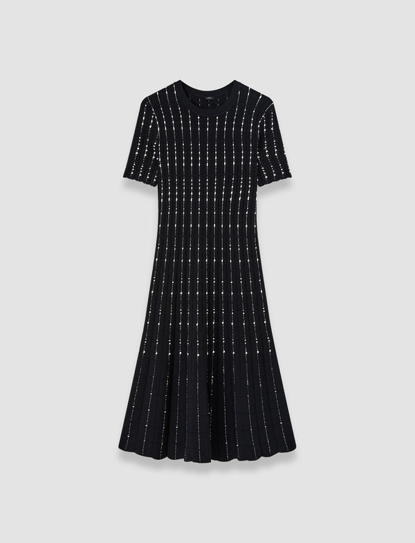 joseph Fragmented Stripes Dress Black/Ivory