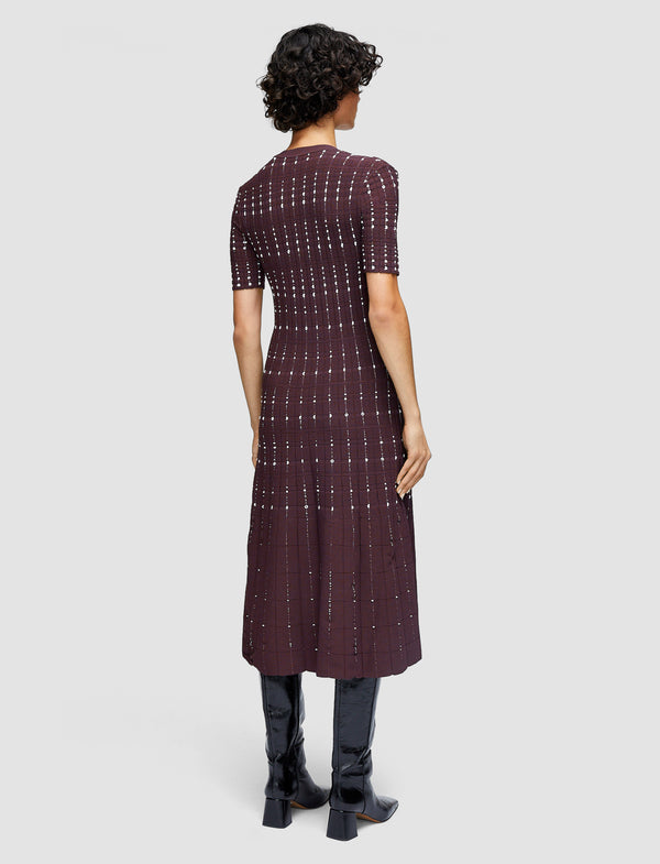 Joseph Fragmented Stripes Dress Maraschino/Ivory