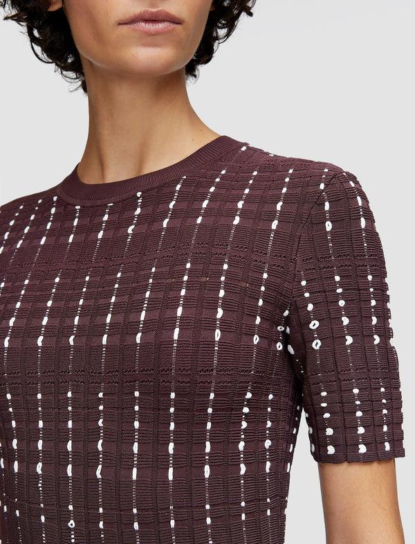 Joseph Fragmented Stripes Dress Maraschino/Ivory