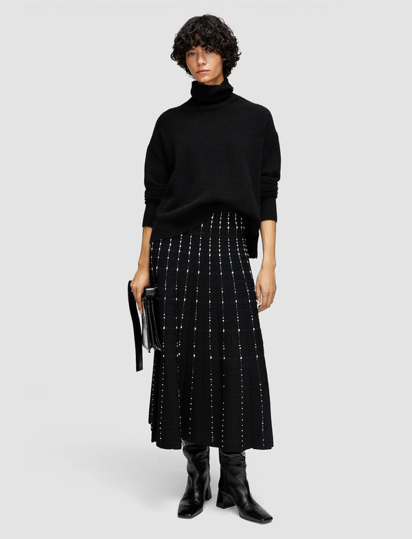 Joseph Fragmented Stripes Skirt Black/Ivory