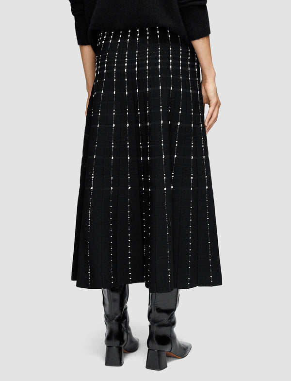 Joseph Fragmented Stripes Skirt Black/Ivory