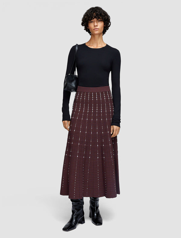 Joseph Fragmented Stripes Skirt Maraschino/Ivory
