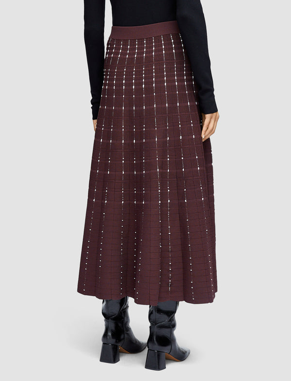 Joseph Fragmented Stripes Skirt Maraschino/Ivory