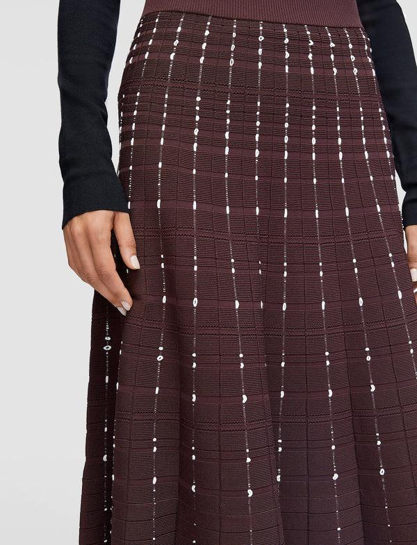 Joseph Fragmented Stripes Skirt Maraschino/Ivory
