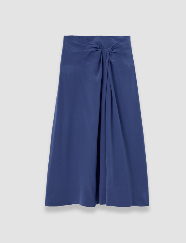 joseph Fran Crepe de Chine Knot Silk Skirt Harbour