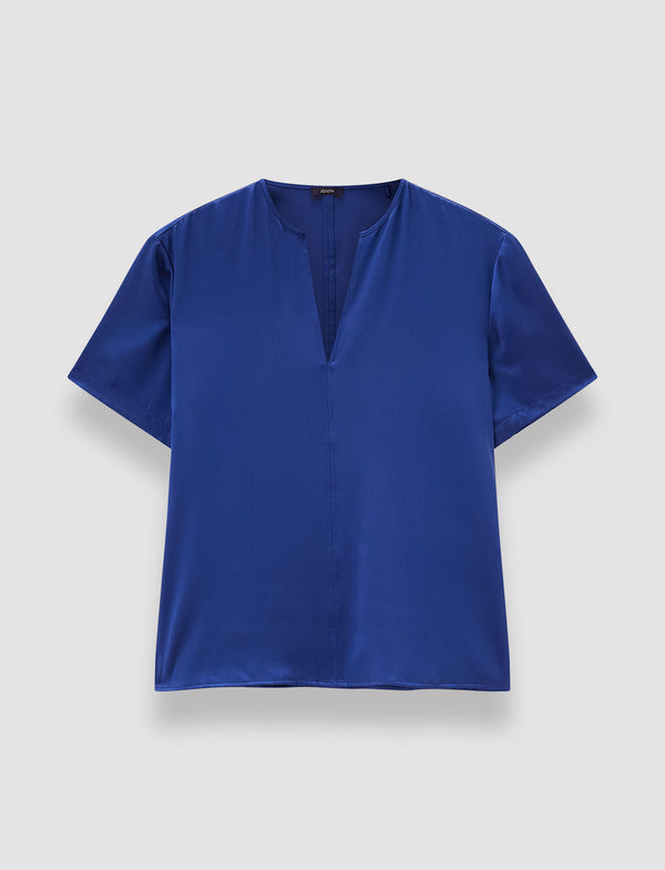 joseph Gala Silk Satin Blouse Cobalt