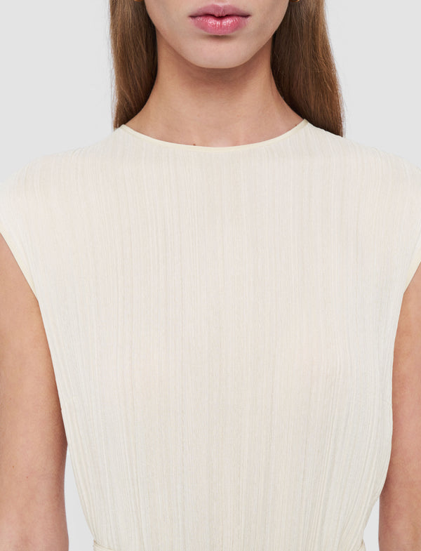 Joseph Garnier Pleat Jacquard Dress Seashell