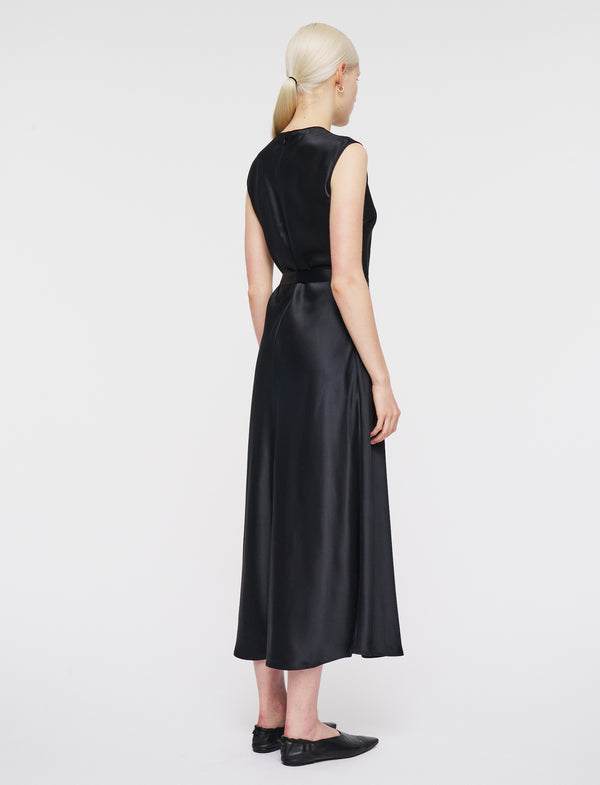 Joseph Garnier Silk Satin Dress Black