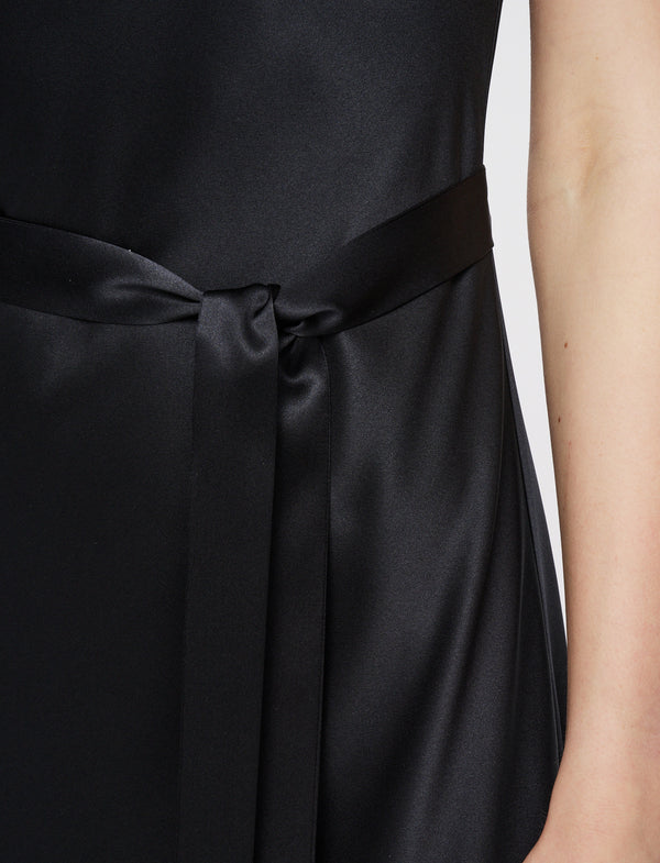 Joseph Garnier Silk Satin Dress Black