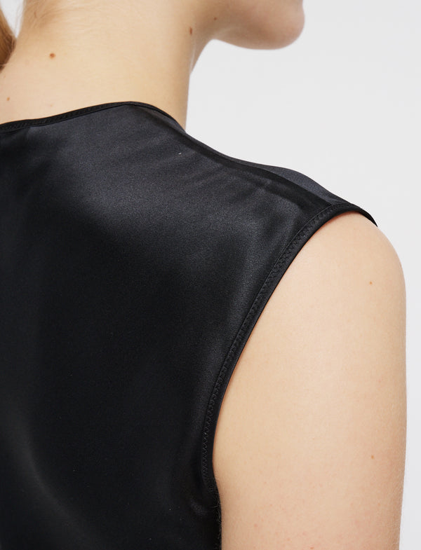 Joseph Garnier Silk Satin Dress Black