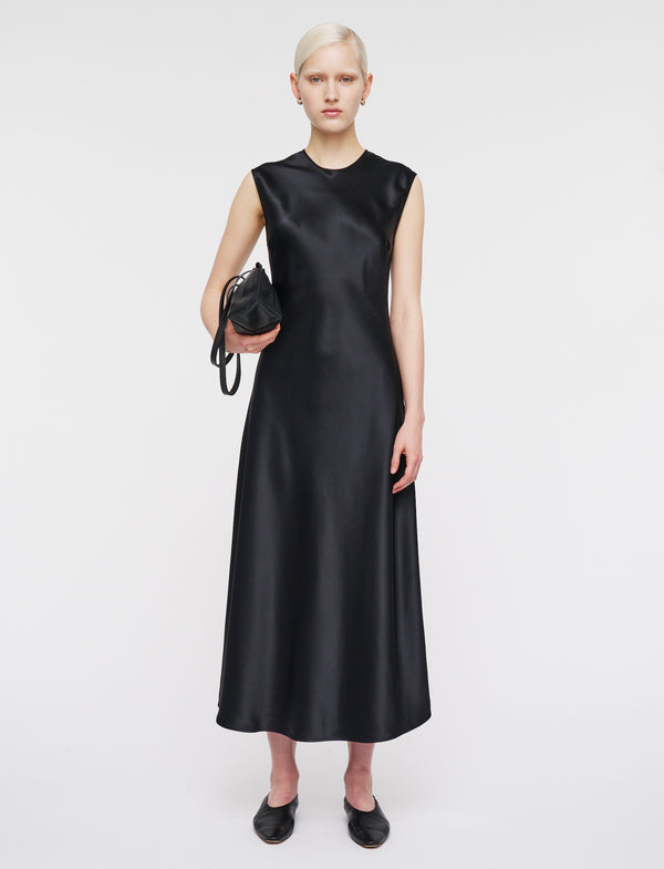 joseph Garnier Silk Satin Dress Black