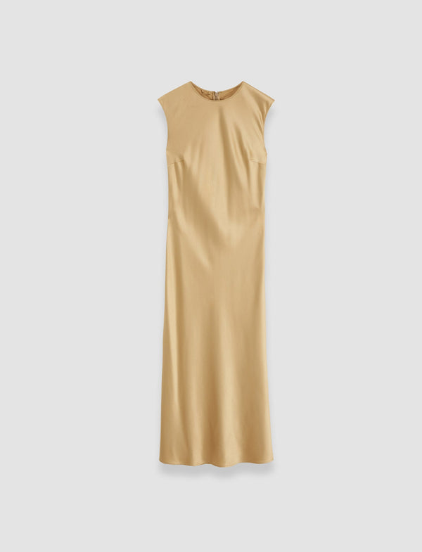 joseph Garnier Silk Satin Dress Desert Sand