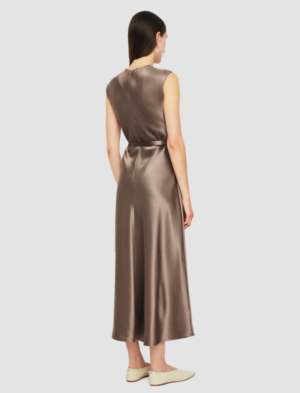 Joseph Garnier Silk Satin Dress Escargot