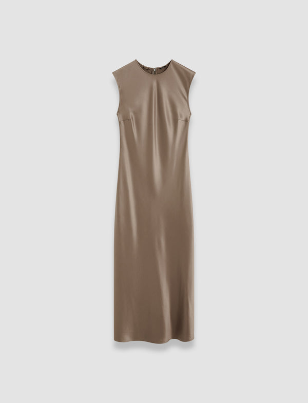 joseph Garnier Silk Satin Dress Escargot