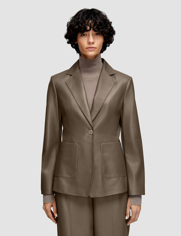 Joseph Glenview Nappa Leather Jacket Mushroom