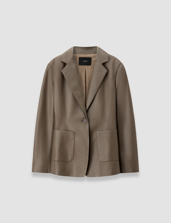 joseph Glenview Nappa Leather Jacket Mushroom