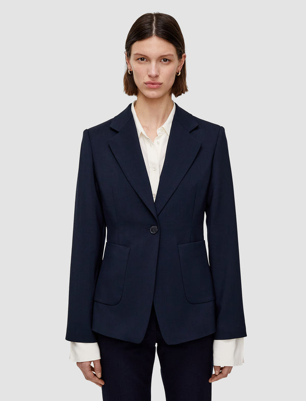 Joseph Glenview Tailoring Wool Stretch Jacket Navy