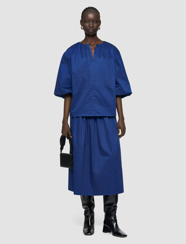Joseph Godin Cotton Sateen Blouse Cobalt