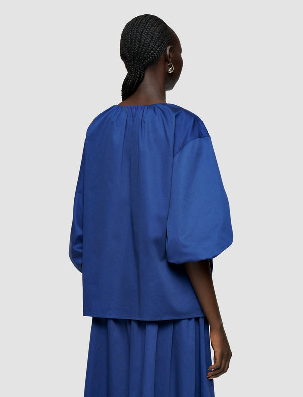 Joseph Godin Cotton Sateen Blouse Cobalt