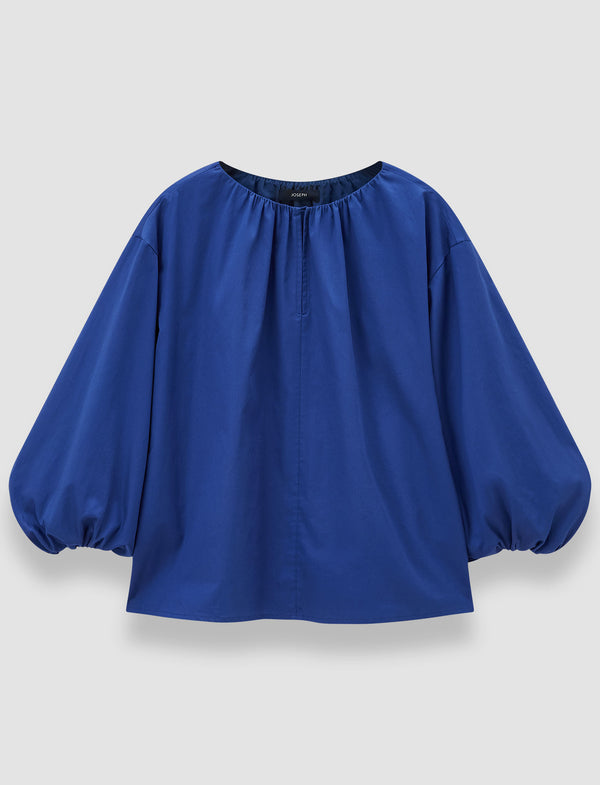 joseph Godin Cotton Sateen Blouse Cobalt