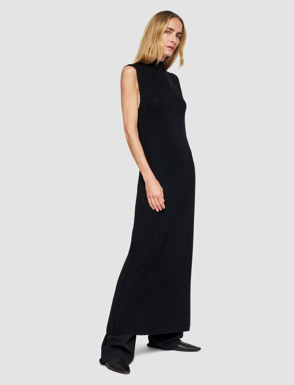 Joseph Gradient Stitch High Neck Dress Black